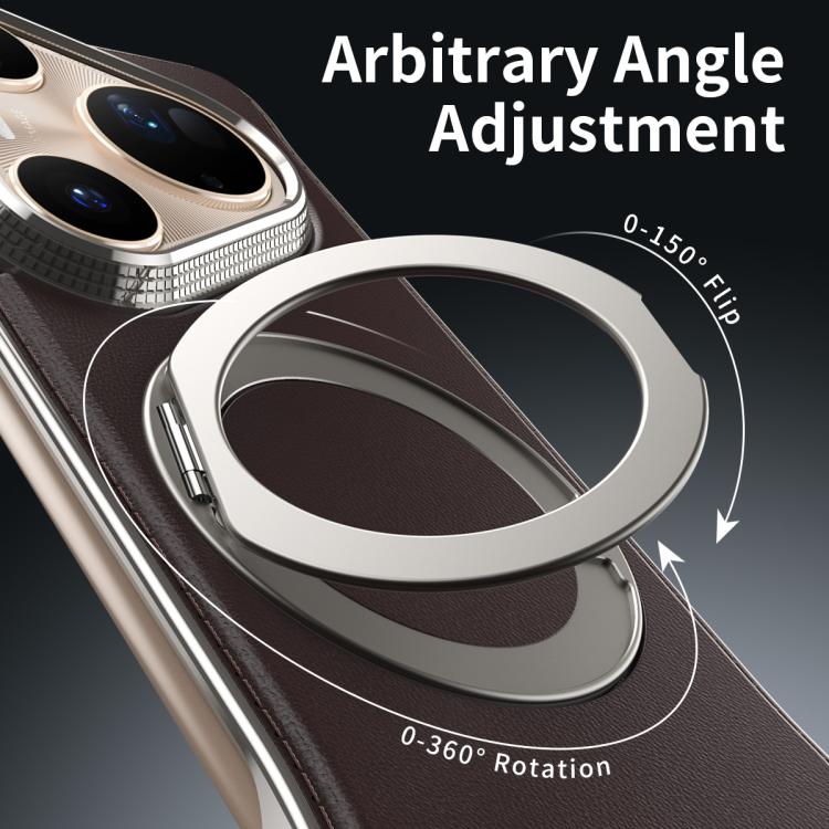 For Huawei Pura 80 Pro 5G Metal Frameless Plain Leather MagSafe Holder Phone Case(Black) - Huawei Cases by buy2fix | Online Shopping UK | buy2fix