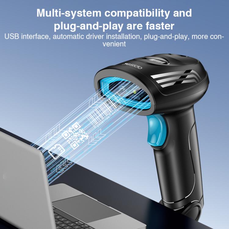 Yesido EC21 1D / 2D Wired Barcode Scanner(Black) - Barcode Scanner by Yesido | Online Shopping UK | buy2fix