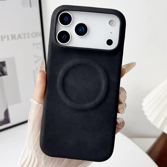 For iPhone 18 Pro Max / 17 Pro Max Skin Feel Sheepskin MagSafe Magnetic Phone Case(Black)