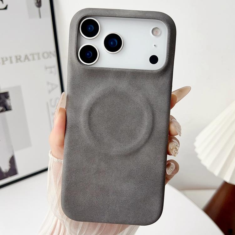 For iPhone 17 Pro Max Skin Feel Sheepskin MagSafe Magnetic Phone Case(Grey) - iPhone 17 Pro Max Cases by buy2fix | Online Shopping UK | buy2fix