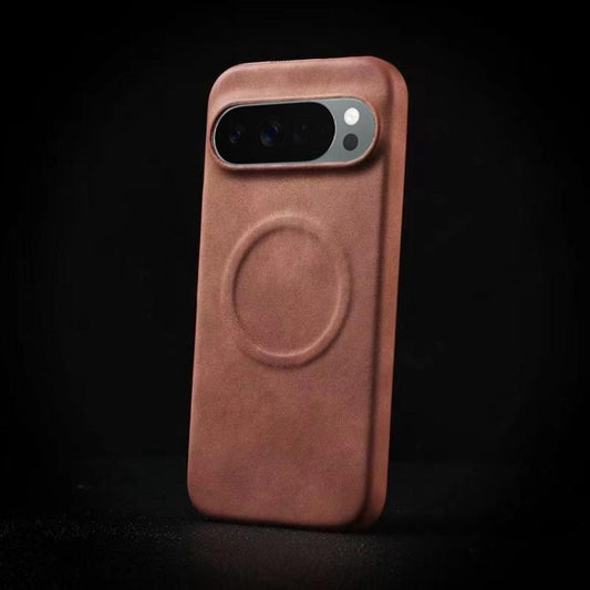 For Google Pixel 10 / Pixel 10 Pro Skin Feel Sheepskin MagSafe Magnetic Phone Case(Brown) - Google Cases by buy2fix | Online Shopping UK | buy2fix