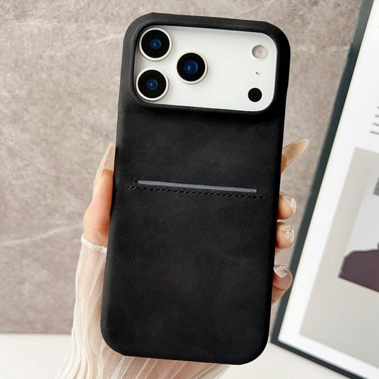 For iPhone 18 Pro Max / 17 Pro Max Skin Feel Sheepskin Card Slot Phone Case(Black)