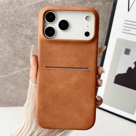 For iPhone 18 Pro Max / 17 Pro Max Skin Feel Sheepskin Card Slot Phone Case(Yellow)