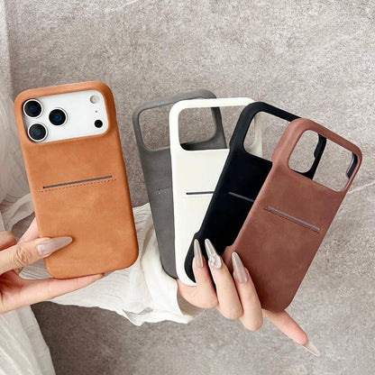 For iPhone Air Skin Feel Sheepskin Card Slot Phone Case(Grey) - iPhone Air Cases by buy2fix | Online Shopping UK | buy2fix