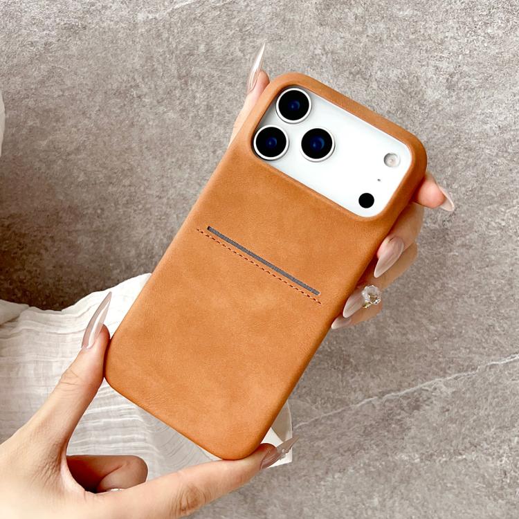 For iPhone Air Skin Feel Sheepskin Card Slot Phone Case(Yellow) - iPhone Air Cases by buy2fix | Online Shopping UK | buy2fix