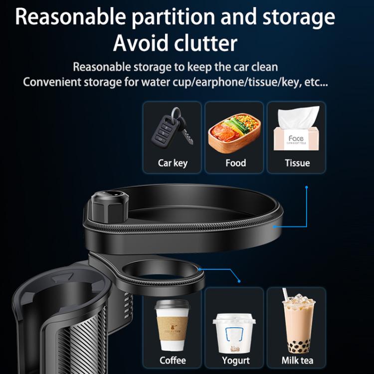 Yesido C180 3 in 1 Car Multi-function Tray Water Cup Holder(Black) - Car Drink Holders by Yesido | Online Shopping UK | buy2fix