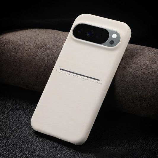 For Google Pixel 10 / Pixel 10 Pro Skin Feel Sheepskin Card Slot Phone Case(White) - Google Cases by buy2fix | Online Shopping UK | buy2fix