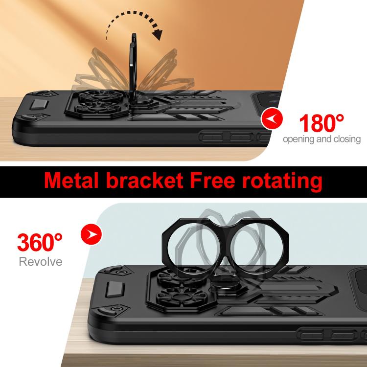 For Google Pixel 10 / 10 Pro Double-Ring Holder PC Hybrid TPU Phone Case(Black) - Google Cases by buy2fix | Online Shopping UK | buy2fix