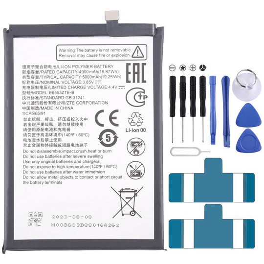 For ZTE Blade A73 CN550 E6553ZTE-B 5000mAh Battery Replacement
