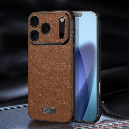For iPhone 17 Pro SULADA Shockproof TPU Hybrid Handmade Leather Phone Case(Brown) - iPhone 17 Pro Cases by SULADA | Online Shopping UK | buy2fix