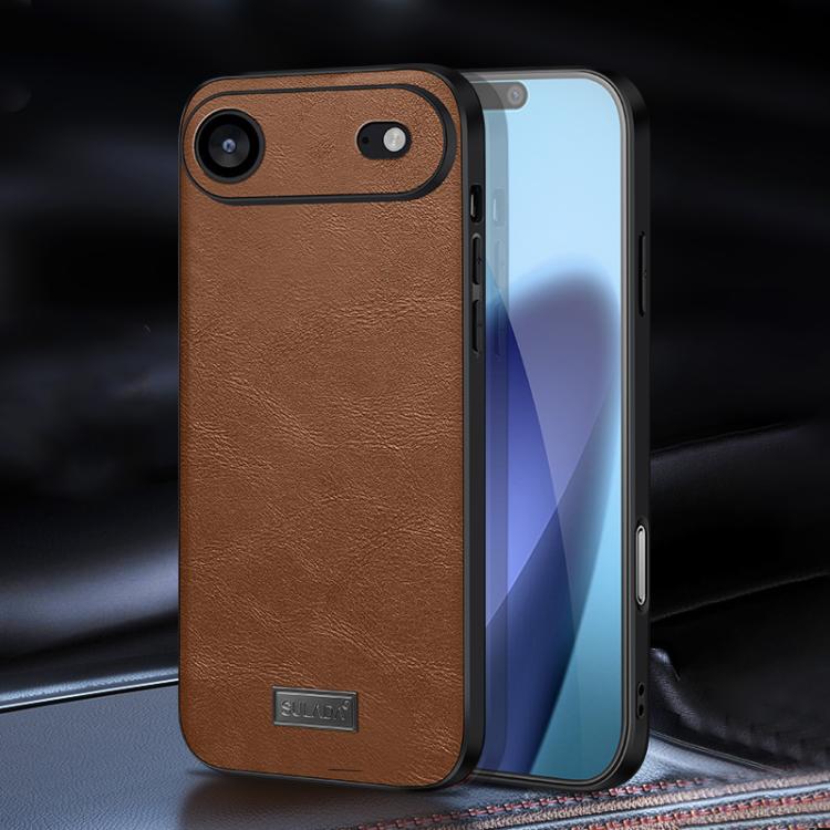 For iPhone Air SULADA Shockproof TPU Hybrid Handmade Leather Phone Case(Brown) - iPhone Air Cases by SULADA | Online Shopping UK | buy2fix
