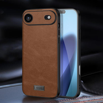 For iPhone Air SULADA Shockproof TPU Hybrid Handmade Leather Phone Case(Brown) - iPhone Air Cases by SULADA | Online Shopping UK | buy2fix