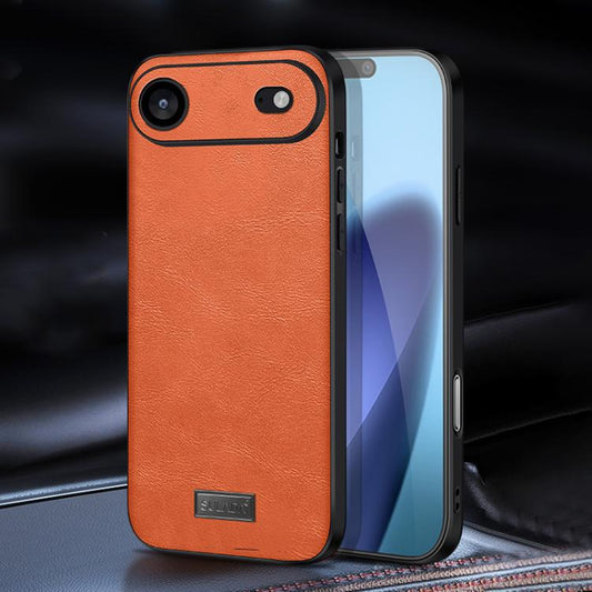 For iPhone 17 Air SULADA Shockproof TPU Hybrid Handmade Leather Phone Case(Orange) - iPhone 17 Air Cases by SULADA | Online Shopping UK | buy2fix