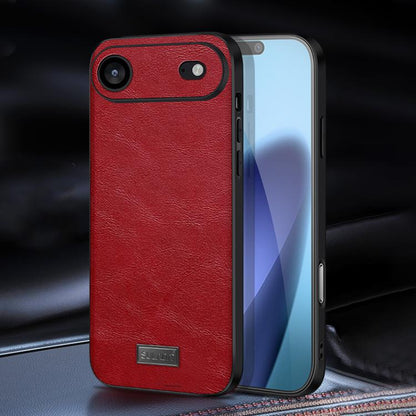 For iPhone Air SULADA Shockproof TPU Hybrid Handmade Leather Phone Case(Red) - iPhone Air Cases by SULADA | Online Shopping UK | buy2fix