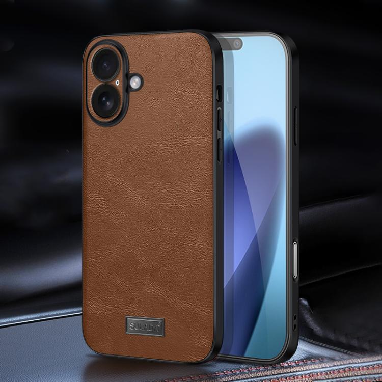 For iPhone 17 SULADA Shockproof TPU Hybrid Handmade Leather Phone Case(Brown) - iPhone 17 Cases by SULADA | Online Shopping UK | buy2fix