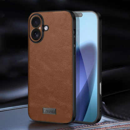 For iPhone 17 SULADA Shockproof TPU Hybrid Handmade Leather Phone Case(Brown) - iPhone 17 Cases by SULADA | Online Shopping UK | buy2fix