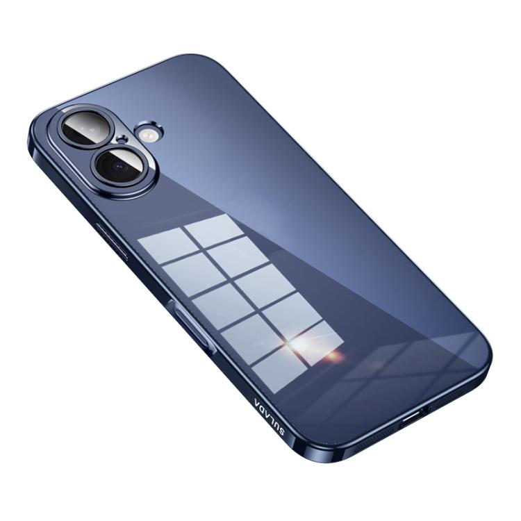For iPhone 17 SULADA Shine Through Series Plating TPU Transparent Phone Case(Titanium Blue) - iPhone 17 Cases by SULADA | Online Shopping UK | buy2fix