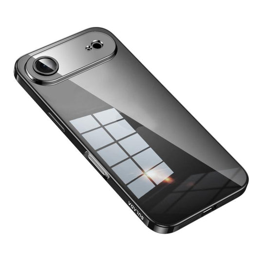For iPhone Air SULADA Shine Through Series Plating TPU Transparent Phone Case(Space Black)