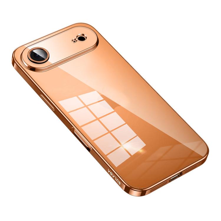 For iPhone 17 Air SULADA Shine Through Series Plating TPU Transparent Phone Case(Orange) - iPhone 17 Air Cases by SULADA | Online Shopping UK | buy2fix