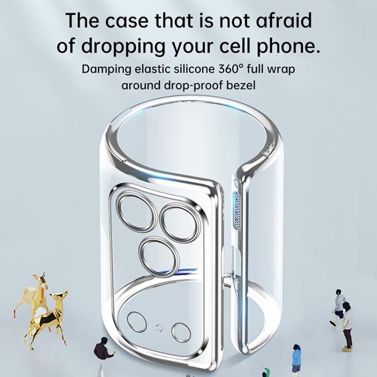 For iPhone 17 SULADA Shine Through Series Plating TPU Transparent Phone Case(Silver) - iPhone 17 Cases by SULADA | Online Shopping UK | buy2fix