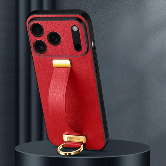 For iPhone 17 Pro Max SULADA Tide Cool Series PC Hybrid Leather Texture Skin Feel Phone Case(Red)
