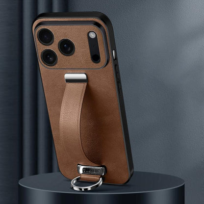 For iPhone 17 Pro SULADA Tide Cool Series PC Hybrid Leather Texture Skin Feel Phone Case(Brown) - iPhone 17 Pro Cases by SULADA | Online Shopping UK | buy2fix