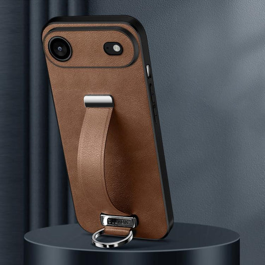 For iPhone 17 Air SULADA Tide Cool Series PC Hybrid Leather Texture Skin Feel Phone Case(Brown) - iPhone 17 Air Cases by SULADA | Online Shopping UK | buy2fix