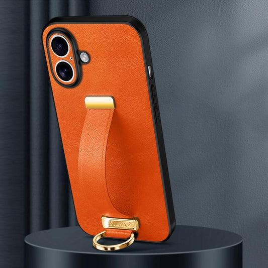 For iPhone 17 SULADA Tide Cool Series PC Hybrid Leather Texture Skin Feel Phone Case(Orange) - iPhone 17 Cases by SULADA | Online Shopping UK | buy2fix