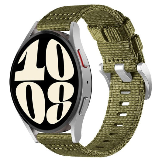 For Samsung Galaxy Watch 7 / 6 / 5 / FE xDfind Two-section Nylon Watch Band(Army Green) - Watch Bands by xDfind | Online Shopping UK | buy2fix