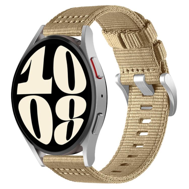 For Samsung Galaxy Watch 7 / 6 / 5 / FE xDfind Two-section Nylon Watch Band(Khaki) - Watch Bands by xDfind | Online Shopping UK | buy2fix