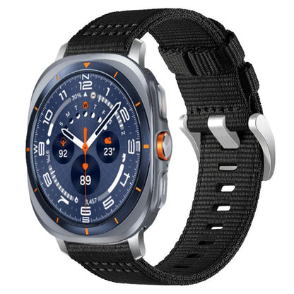 For Samsung Galaxy Watch Ultra / Ultra 2025 xDfind Two-section Nylon Watch Band(Black) - Watch Bands by xDfind | Online Shopping UK | buy2fix