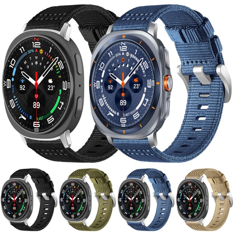 For Samsung Galaxy Watch Ultra / Ultra 2025 xDfind Two-section Nylon Watch Band(Black) - Watch Bands by xDfind | Online Shopping UK | buy2fix