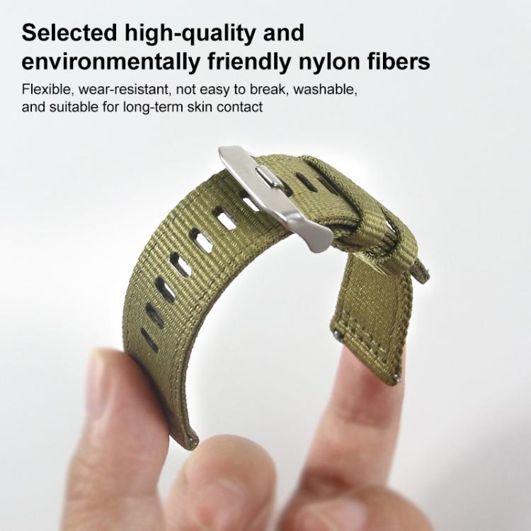 For Samsung Galaxy Watch Ultra / Ultra 2025 xDfind Two-section Nylon Watch Band(Army Green) - Watch Bands by xDfind | Online Shopping UK | buy2fix