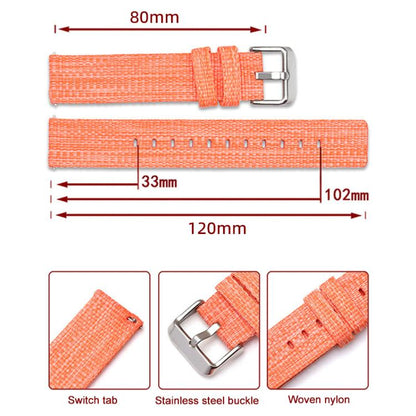 For Samsung Galaxy Watch Ultra / Ultra 2025 xDfind Nylon Canvas Watch Band(Orange) - Watch Bands by xDfind | Online Shopping UK | buy2fix