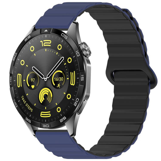 22mm xDfind Loop Magnetic Glossy Silicone Watch Band(Dark Blue Black)