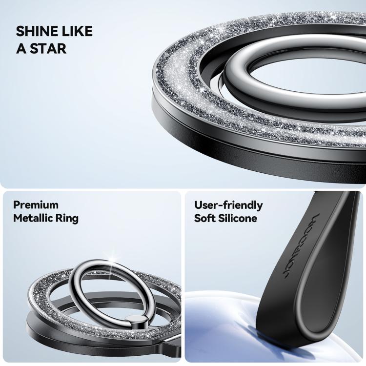 JOYROOM JR-ZS425 Glitter Ring Buckle MagSafe Magnetic Phone Holder(Black) - Ring Holder by JOYROOM | Online Shopping UK | buy2fix