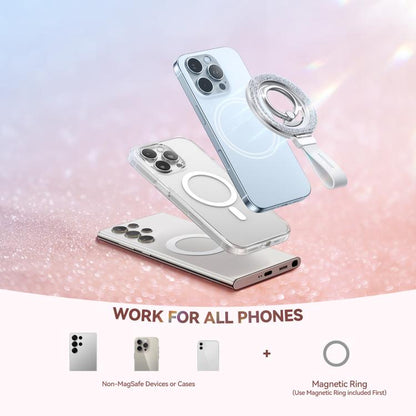 JOYROOM JR-ZS425 Glitter Ring Buckle MagSafe Magnetic Phone Holder(White) - Ring Holder by JOYROOM | Online Shopping UK | buy2fix