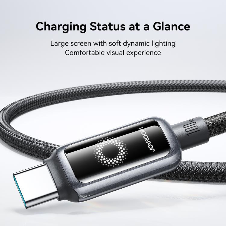 JOYROOM S-A55 StarFlight Series 100W Type-C to Type-C Auto Power-Off Fast Charging Data Cable, Length:1.2m(Black) - USB-C & Type-C Cable by JOYROOM | Online Shopping UK | buy2fix