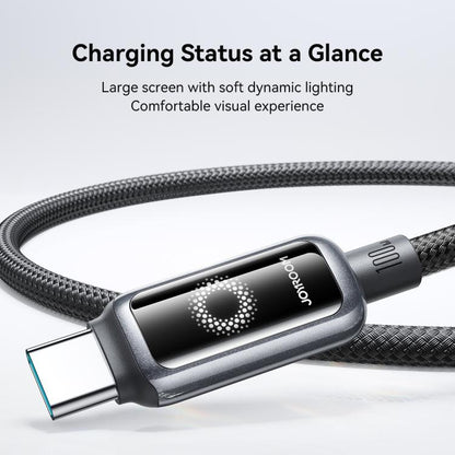 JOYROOM S-A55 StarFlight Series 100W Type-C to Type-C Auto Power-Off Fast Charging Data Cable, Length:1.2m(Black) - USB-C & Type-C Cable by JOYROOM | Online Shopping UK | buy2fix