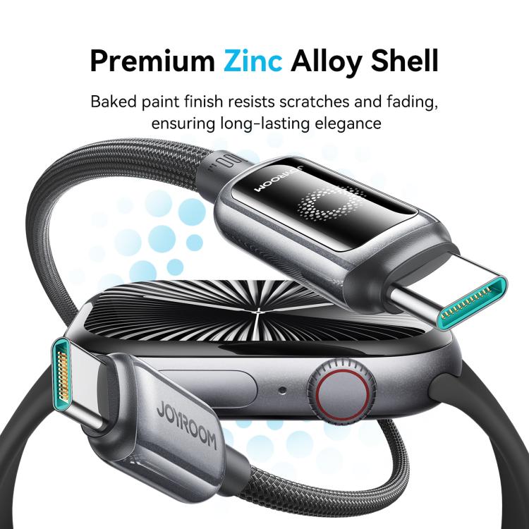 JOYROOM S-A55 StarFlight Series 100W Type-C to Type-C Auto Power-Off Fast Charging Data Cable, Length:1.2m(Black) - USB-C & Type-C Cable by JOYROOM | Online Shopping UK | buy2fix