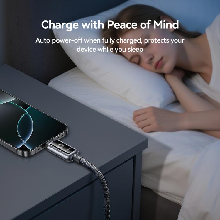 JOYROOM S-A55 StarFlight Series 100W Type-C to Type-C Auto Power-Off Fast Charging Data Cable, Length:1.2m(Black) - USB-C & Type-C Cable by JOYROOM | Online Shopping UK | buy2fix