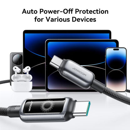 JOYROOM S-A55 StarFlight Series 100W Type-C to Type-C Auto Power-Off Fast Charging Data Cable, Length:1.2m(Black) - USB-C & Type-C Cable by JOYROOM | Online Shopping UK | buy2fix