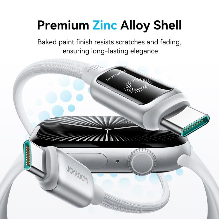 JOYROOM S-A55 StarFlight Series 100W Type-C to Type-C Auto Power-Off Fast Charging Data Cable, Length:1.2m(White) - USB-C & Type-C Cable by JOYROOM | Online Shopping UK | buy2fix