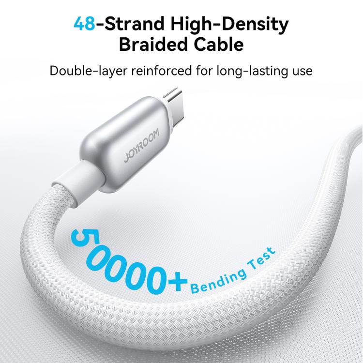 JOYROOM S-A55 StarFlight Series 100W Type-C to Type-C Auto Power-Off Fast Charging Data Cable, Length:1.2m(White) - USB-C & Type-C Cable by JOYROOM | Online Shopping UK | buy2fix
