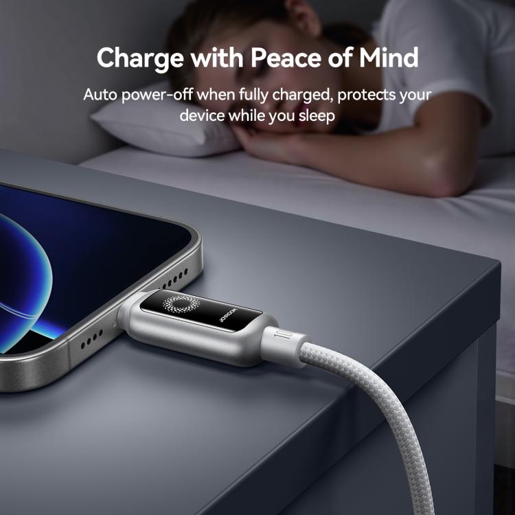 JOYROOM S-A55 StarFlight Series 100W Type-C to Type-C Auto Power-Off Fast Charging Data Cable, Length:1.2m(White) - USB-C & Type-C Cable by JOYROOM | Online Shopping UK | buy2fix