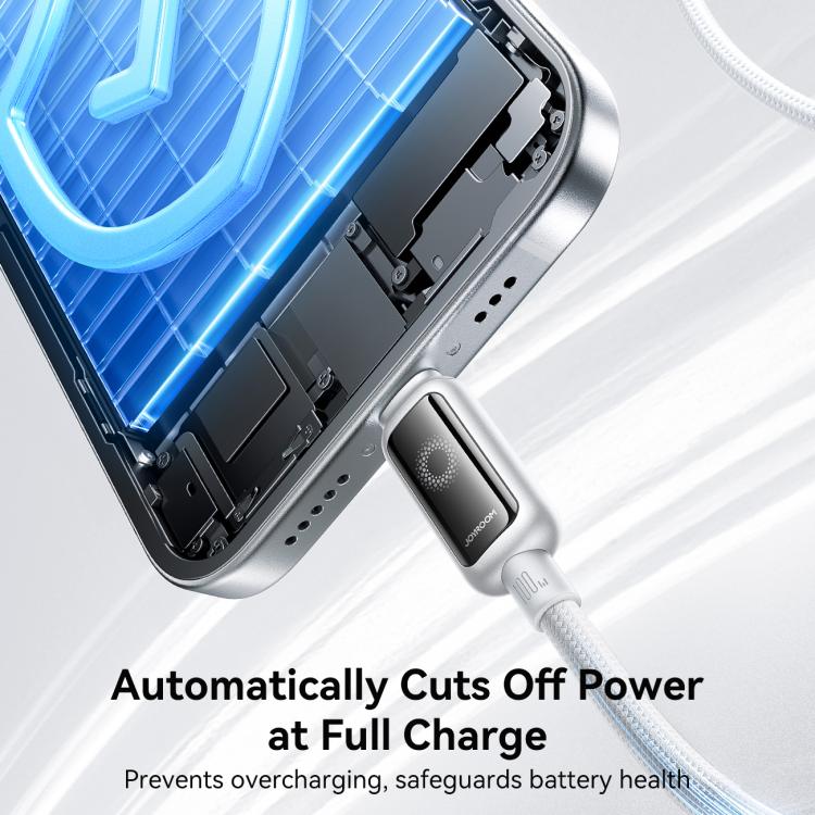 JOYROOM S-A55 StarFlight Series 100W Type-C to Type-C Auto Power-Off Fast Charging Data Cable, Length:1.2m(White) - USB-C & Type-C Cable by JOYROOM | Online Shopping UK | buy2fix