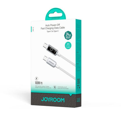 JOYROOM S-A55 StarFlight Series 100W Type-C to Type-C Auto Power-Off Fast Charging Data Cable, Length:1.2m(White) - USB-C & Type-C Cable by JOYROOM | Online Shopping UK | buy2fix