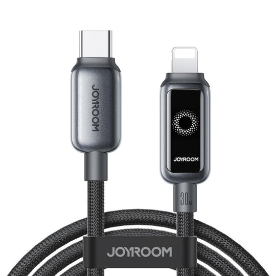 JOYROOM S-A55 StarFlight Series 30W Type-C to 8 Pin Auto Power-Off Fast Charging Data Cable, Length:1.2m(Black)