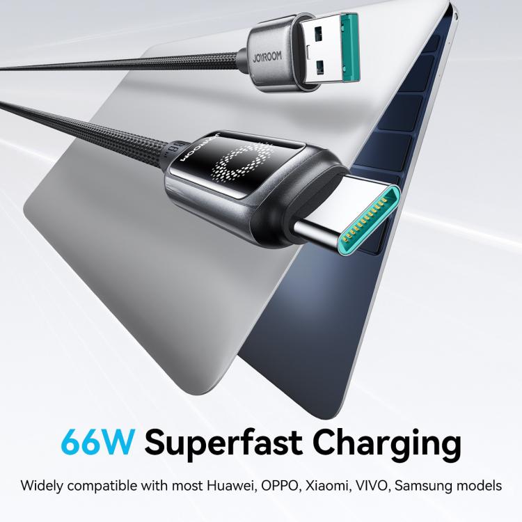 JOYROOM S-A55 StarFlight Series 66W USB to Type-C Auto Power-Off Fast Charging Data Cable, Length:1.2m(Black) - USB-C & Type-C Cable by JOYROOM | Online Shopping UK | buy2fix