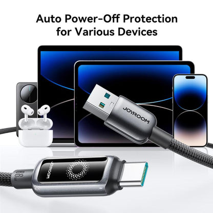 JOYROOM S-A55 StarFlight Series 66W USB to Type-C Auto Power-Off Fast Charging Data Cable, Length:1.2m(Black) - USB-C & Type-C Cable by JOYROOM | Online Shopping UK | buy2fix